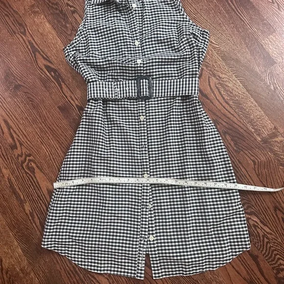 Ben Sherman navy white gingham belted shirt dress size small - Picture 7 of 8